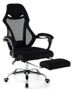 Ergonomisk kontorsstol i mesh med fotstöd & höj- och sänkbart fällbart ryggstöd chefsstol