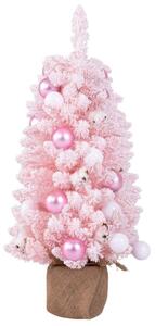 90cm Mini konstgjord julgran med snö & Cementbas julgran Chirstbaum rosa