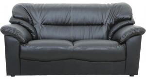 Dominic 2-sits soffa i svart konstläder + Fläckborttagare för möbler