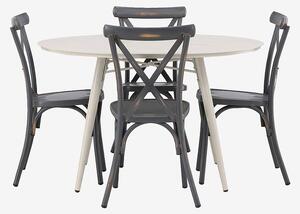 Venture Home - Matgrupp Lina med 4st matstolar Tablas - Beige - Matgrupper - Från Homeroom