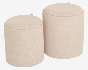 Nordic Furniture Group - Sittpuff Maiko, set om 2 - Beige - Fotpallar & puffar - Från Homeroom