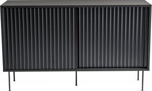 Yumi svart sideboard med skjutdörrar 132 cm - Svart
