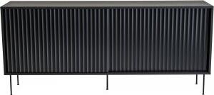 Yumi svart sideboard med skjutdörrar 178 cm - Svart - Skänkar & Sideboards