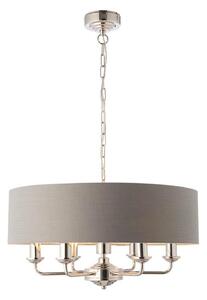 Endon 94373 - Ljuskrona på kedja HIGHCLERE 6xE14/40W/230V grå/skinande krom