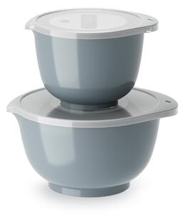 Rosti - Margrethe set 4 delar 1,5 och 3 L med tillhörande lock dusty blue - Bunkar och skålar - Blå - Plast
