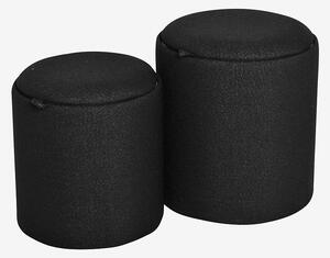 Nordic Furniture Group - Sittpuff Maiko, set om 2 - Svart - Fotpallar & puffar - Från Homeroom
