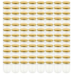 Syltburkar i glas med guldfärgade lock 96 st 230 ml