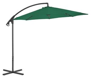 Frihängande parasoll med stålstång 300 cm grön