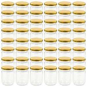 Syltburkar i glas med guldfärgade lock 48 st 230 ml