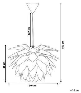 Taklampa Vit 162 cm Plast Blomformad Skärm Modern Beliani