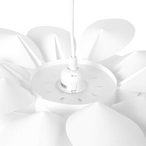 Taklampa Vit 162 cm Plast Blomformad Skärm Modern Beliani