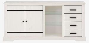 Loft24 - Sideboard Loki 2 dörrar/4 lådor/2 glashyllor - Vit - Skänkar & sideboards - Från Homeroom