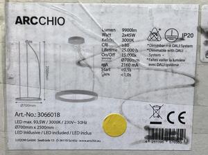 Arcchio - LED ljuskrona med textilsladd PIETRO 2xLED/45W/230V
