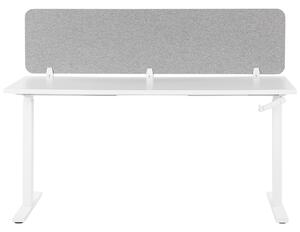 Skrivbordsskärm Avskärmning Ljusgrå PET-tyg 180 x 40 cm Modulära Fästklämmor Hemmakontor Beliani