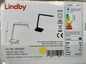 Lindby - LED ljusreglerad bordslampa touch KUNO LED/10W/230V + USB