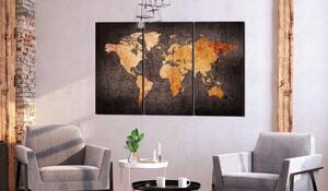 Canvas Tavla - Chestnut World Map - 90x60