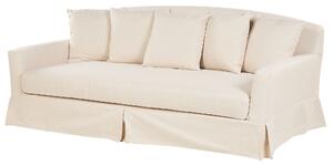 Sofföverdrag Beige Polyester för 3-Sits Soffa Rektangulärt Beliani