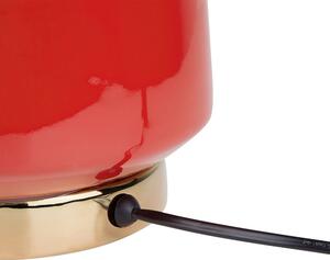Bordslampa Röd Keramik 60 cm Högglans Retro Beliani