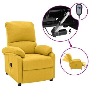 Elektrisk reclinerfåtölj gul tyg