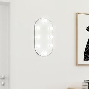 Spegel med LED-lampor 40x20 cm glas oval
