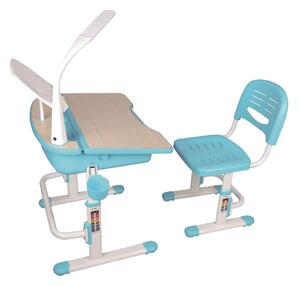 Vipack Justerbart skrivbord med stol Comfortline 301 ljusblå och vit