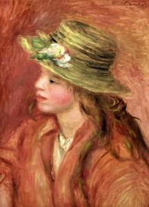Pierre Auguste Renoir - Bildreproduktion Young Girl in a Straw Hat, c.1908, (30 x 40 cm)