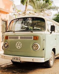 Fotografi A Volkswagen van, in Tulum, Quintana Roo, Mexico, Bilous, Jon