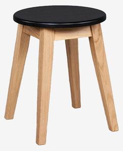 Wood Furniture - Pall i ek, Black Top - Svart - Pallar - Från Homeroom