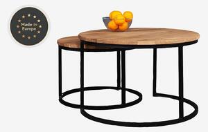 Wood Furniture - Runt soffbord i ek 2 i 1, Mango 75cm - Brun - Soffbord - Från Homeroom