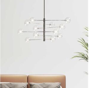 Ideal Lux - LED pendelljuskrona EQUINOXE 12xG4/2W/230V diameter 124 cm krom/genomskinlig