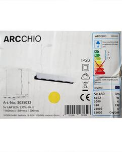 Arcchio - LED ljusreglerad ljuskrona på snöre OLINKA 5xLED/5,4W/230V