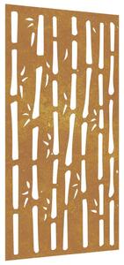 Väggdekoration 105x55 cm rosttrögt stål bambudesign