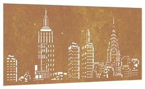 Väggdekoration 105x55 cm rosttrögt stål stadsdesign