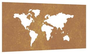 Väggdekoration 105x55 cm rosttrögt stål världsdesign