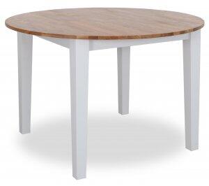 Dalarö runt matbord oljad ek med vita ben - Ovala & Runda bord, Matbord, Bord