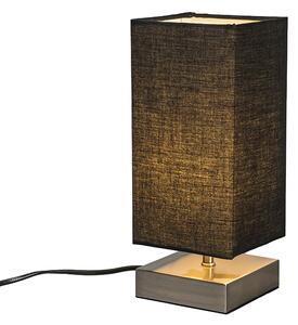 Modern bordslampa svart med stål - Milo