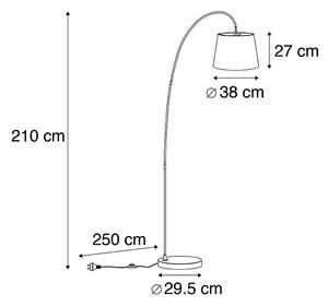 Smart båglampa stål tyg nyans grå inkl WiFi A60 - Böj