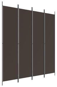 Rumsavdelare 4 paneler brun 200x220 cm tyg