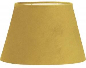Oval Sammet lampskärm - Gul - 20 cm