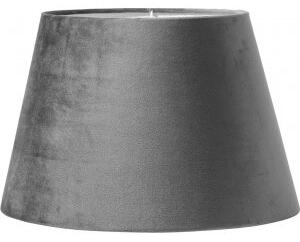 Oval Sammet lampskärm - Grå - 20 cm