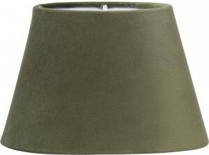 Oval Sammet lampskärm - Grön - 20 cm