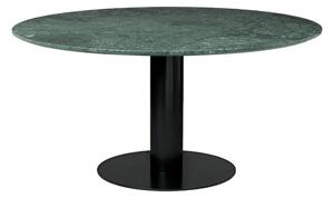 Gubi - GUBI 2.0 Dining Table, Ø 150 cm, Skiva: Marmor - Verde Guatemala, Bas: Svart - Matbord - Grön - Metall/Sten