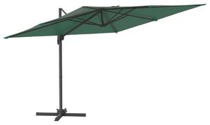Frihängande parasoll med aluminiumstång grön 300x300 cm