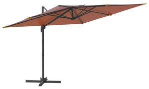 Frihängande parasoll med aluminiumstång terrakotta 400x300 cm