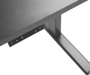 Elektriskt Justerbart Skrivbord Svart Trä Bordsskiva Pulverlackerad Stålram Sitta/Stå 130 x 72 cm Modern Design Beliani