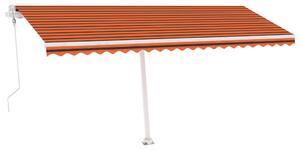 Automatisk markis med vindsensor & LED 500x300 cm orange/brun