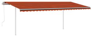 Automatisk markis med vindsensor & LED 6x3,5 m orange/brun
