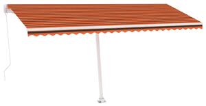 Markis manuellt infällbar med LED 500x350 cm orange/brun