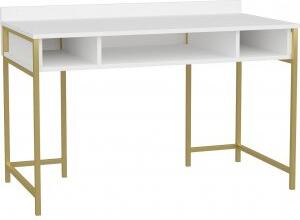 Alma skrivbord 120 x 60 cm - Guld/vit - Övriga kontorsbord & skrivbord, Skrivbord, Kontorsmöbler