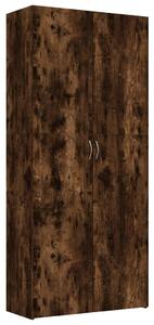Skoskåp rökfärgad ek 80x35,5x180 cm konstruerat trä